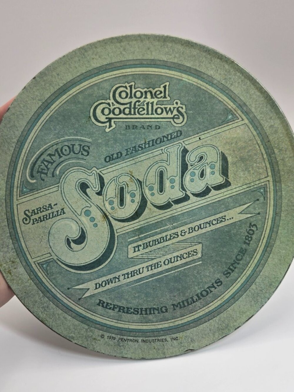 Colonel Goodfellows Soda Advertisement Stove and Counter Mat Vintage